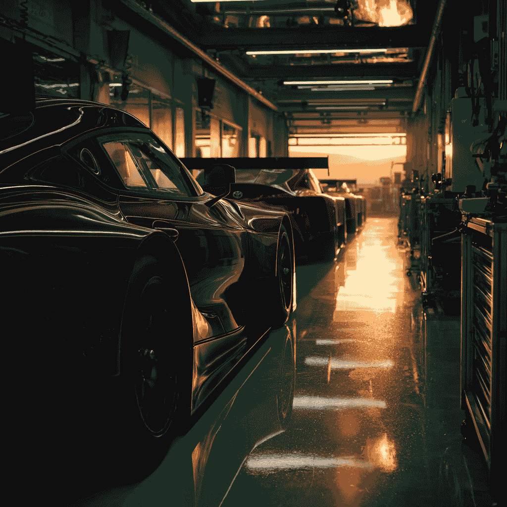 Toyota GR GT3 concept in a workshop setting.