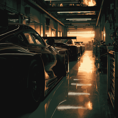 Toyota GR GT3 concept in a workshop setting.