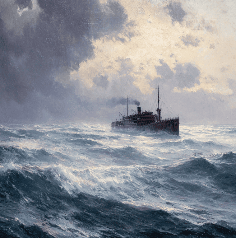 The SS Waratah seen at sea shortly before its mysterious disappearance in 1909.