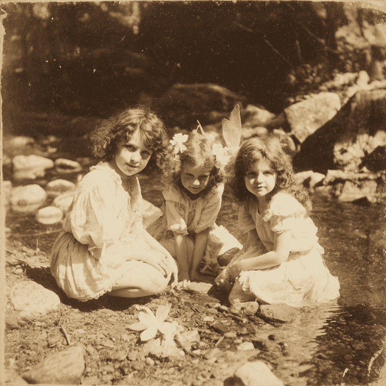 The first Cottingley Fairies photograph circulated publicly in 1918.