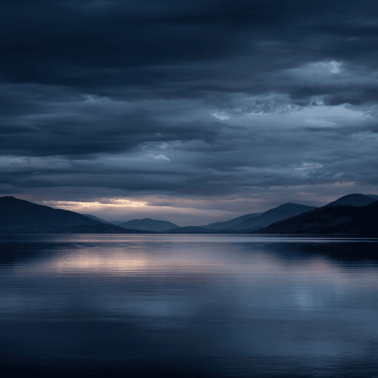 Multi-humped dark form gliding across Okanagan Lake during the 1989 Ogopogo sighting.