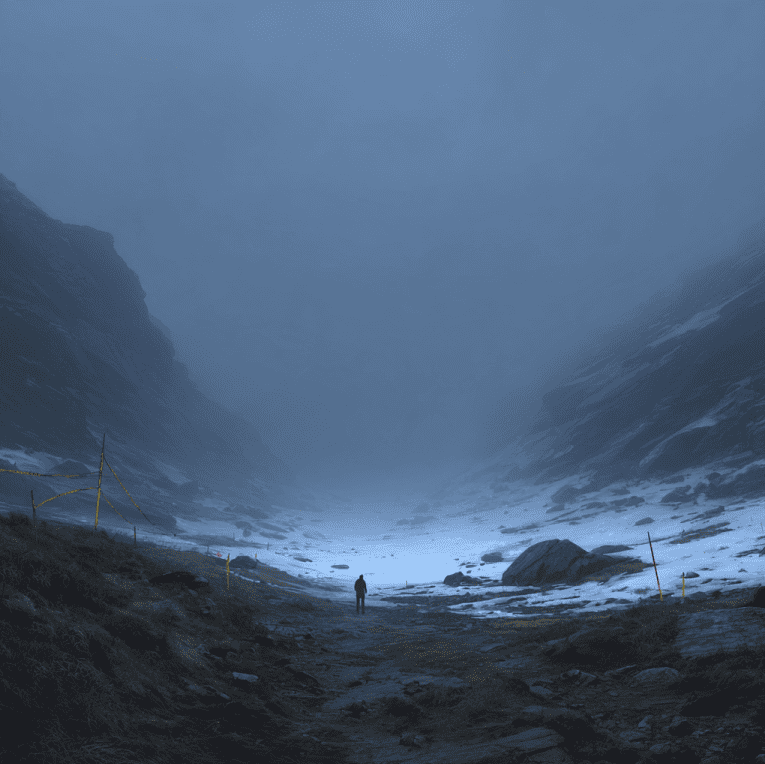 Foggy view of Norway’s Isdalen where the unidentified Isdal Woman was found in 1970.