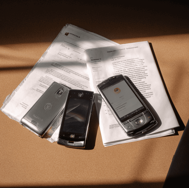 A classic Motorola Razr next to an early Motorola Android device, illustrating the company’s decline from market leader to Google’s fire sale acquisition.