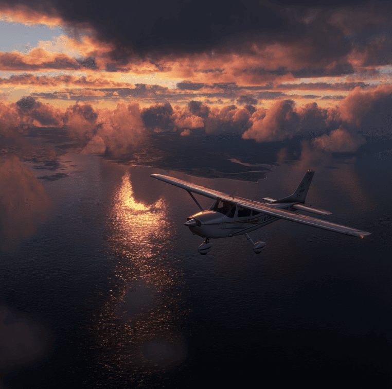 Cessna aircraft over Bass Strait with strange lights in the sky, referencing Frederick Valentich’s disappearance