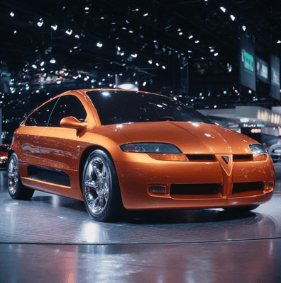 Pontiac Rageous concept coupe-hatch displayed at the 1997 auto show