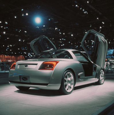 Subaru B11S concept coupe with gullwing rear doors from the 2003 Geneva Motor Show.