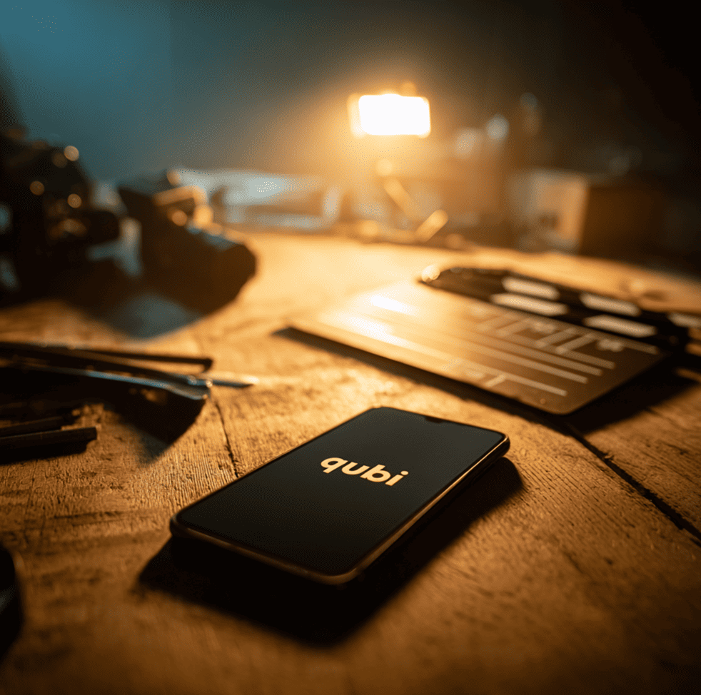 A smartphone displaying the Quibi logo fading out, representing the rapid rise and fall of the short lived streaming platform.