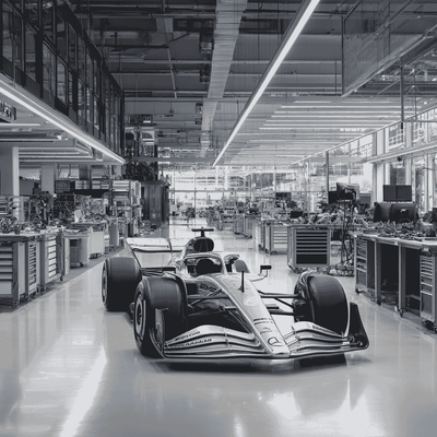 2026 Mercedes Formula 1 car undergoing setup work.