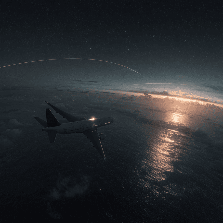 Malaysia Airlines Flight 370 Boeing 777 flying over Indian Ocean — 2014 disappearance mystery