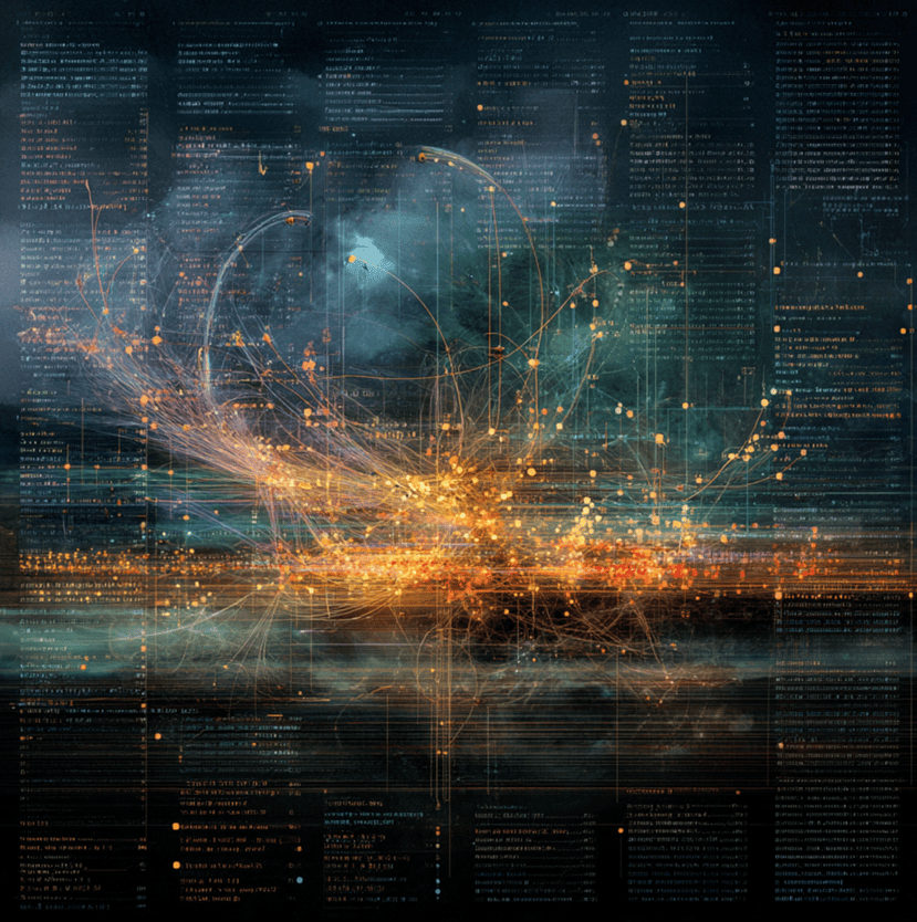 Neural network lines converging on calendar dates — algorithm predicting human birthdays from anonymous data