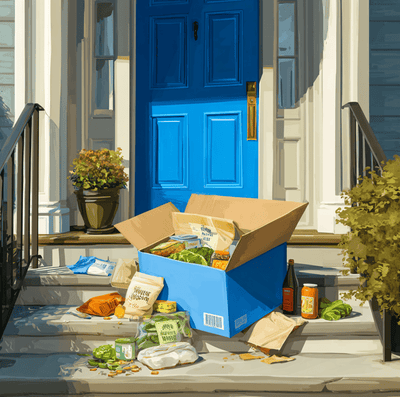 Blue Apron meal kit box representing the operational and financial pressures that caused the company’s implosion