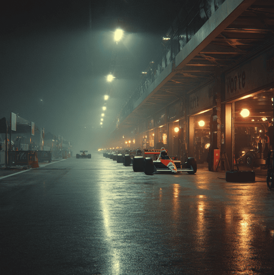 Ayrton Senna’s McLaren at the 1989 Suzuka Grand Prix, symbolizing the controversial disqualification and political tension in Formula 1.