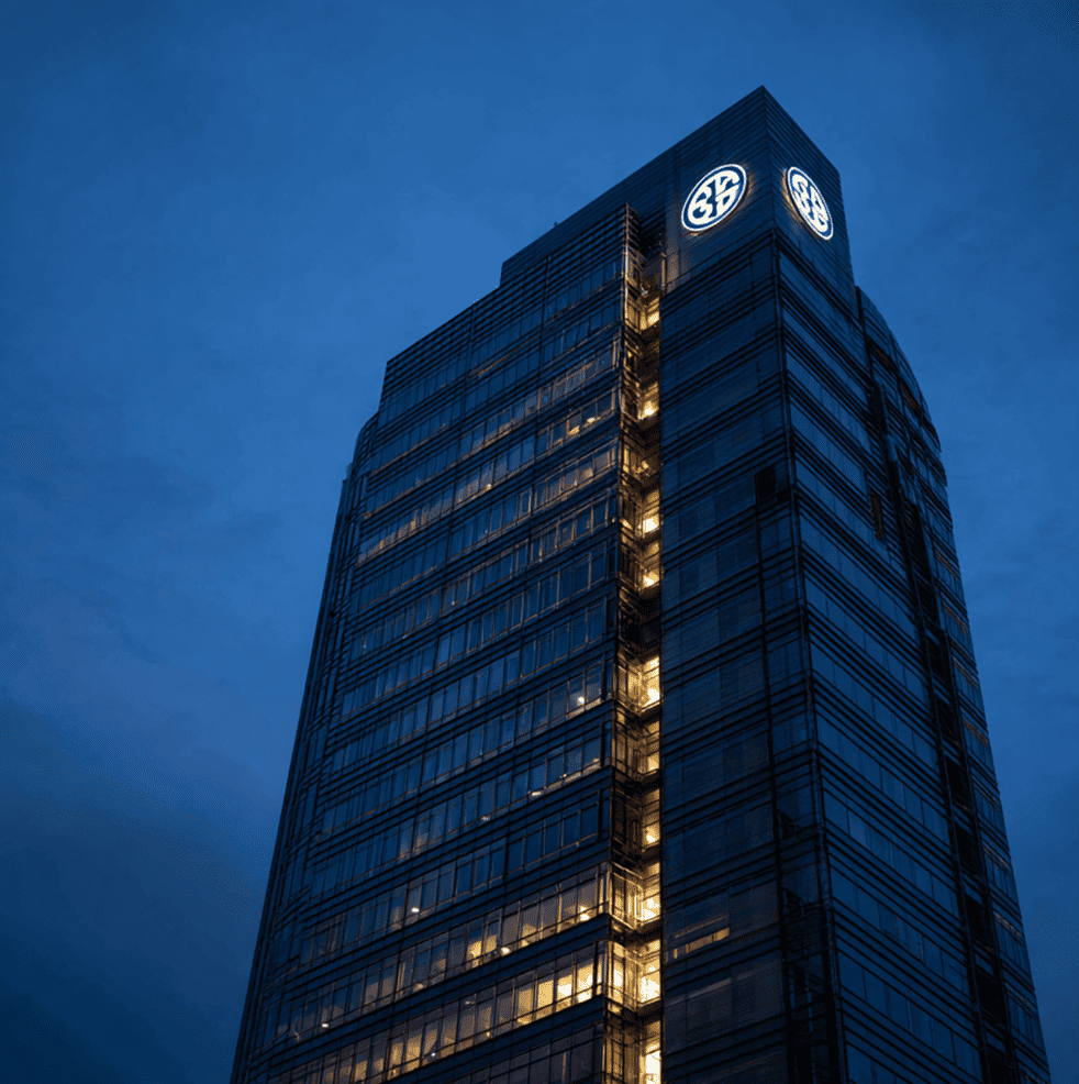 General Electric headquarters at dusk symbolizing the decline of the once-dominant conglomerate