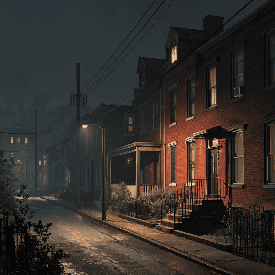 Historic brick home in Pittsburgh’s Mexican War Streets associated with reports of unexplained crying sounds.