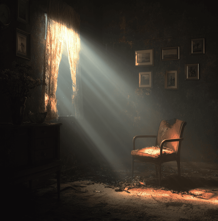 Localized burn scene representing real documented cases of spontaneous human combustion.