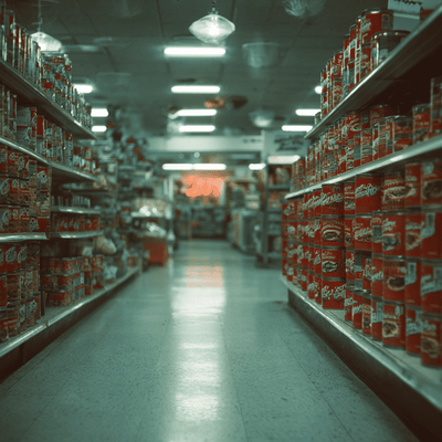 1960s canned tuna on grocery shelves, representing the mercury contamination scandal