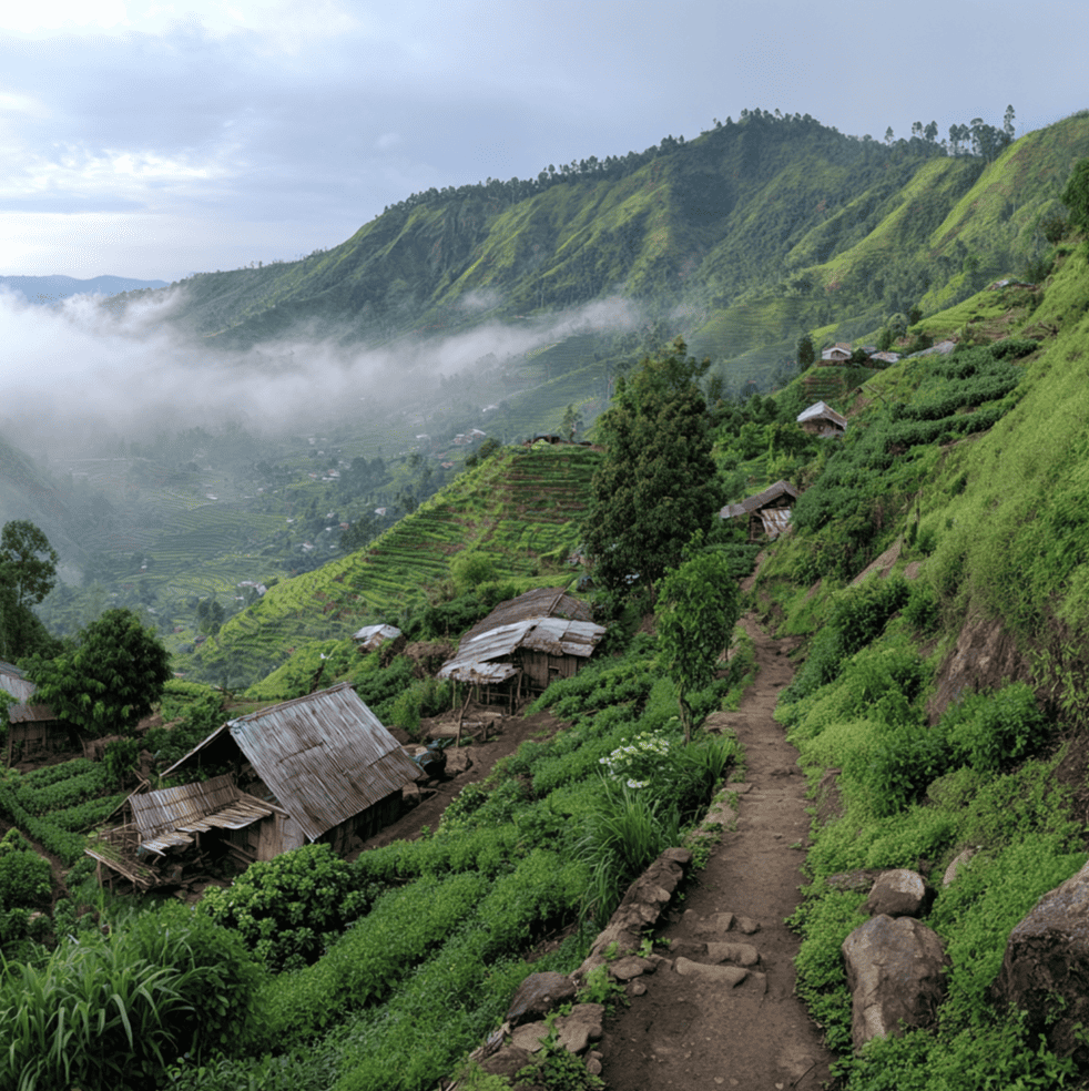 Misty Toraja-region coffee farms representing the mystery of a vanished Sulawesi cooperative