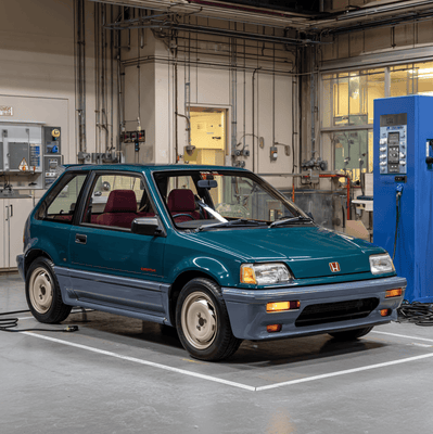 Rare Honda EV-Plus electric car from the late 1990s, later reclaimed and dismantled by the company