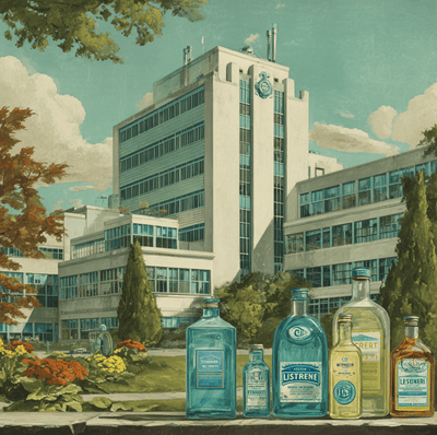 Warner-Lambert products including Listerine, symbolizing the former pharma giant’s rise and fall