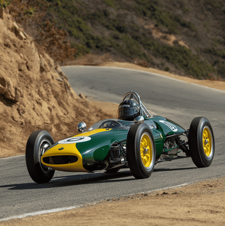 Lotus 23B lightweight race car representing the SCCA controversy over its dominance and sudden ban.