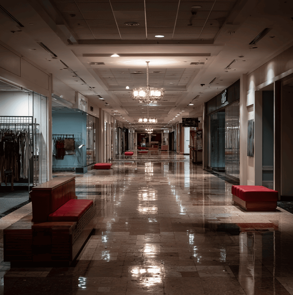 Empty retail storefront representing the collapse of Wet Seal, once a major teen fashion brand