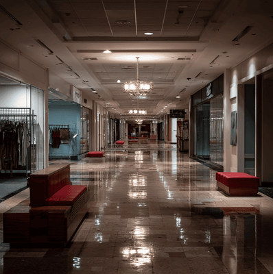 Empty retail storefront representing the collapse of Wet Seal, once a major teen fashion brand