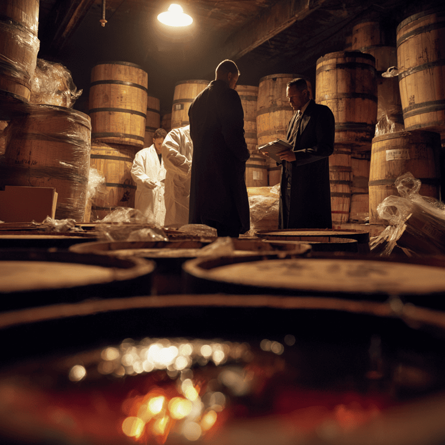 Warehouse of maple syrup barrels with one drained — 2011–2012 Quebec Great Maple Syrup Heist