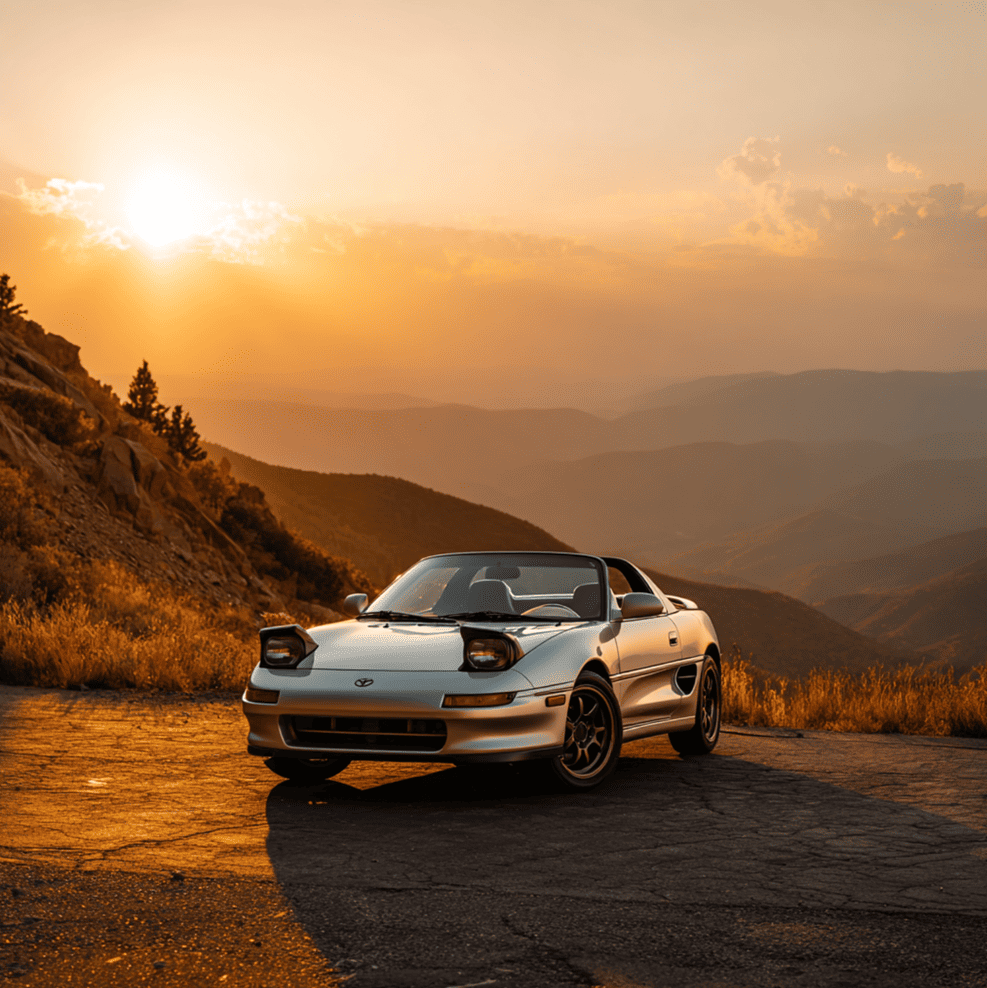Toyota MR2 Spyder on a scenic road, representing its rise as a sleeper collectible