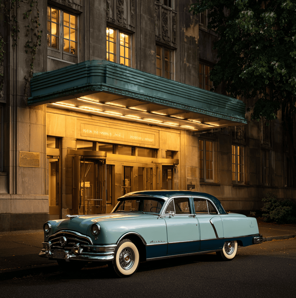 Classic Packard luxury car representing the rise and fall of America’s lost luxury brand.”