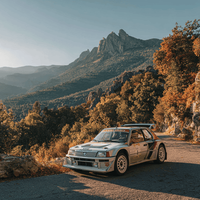 Peugeot 205 T16 road car with wide arches, symbolizing its Group B rally heritage.