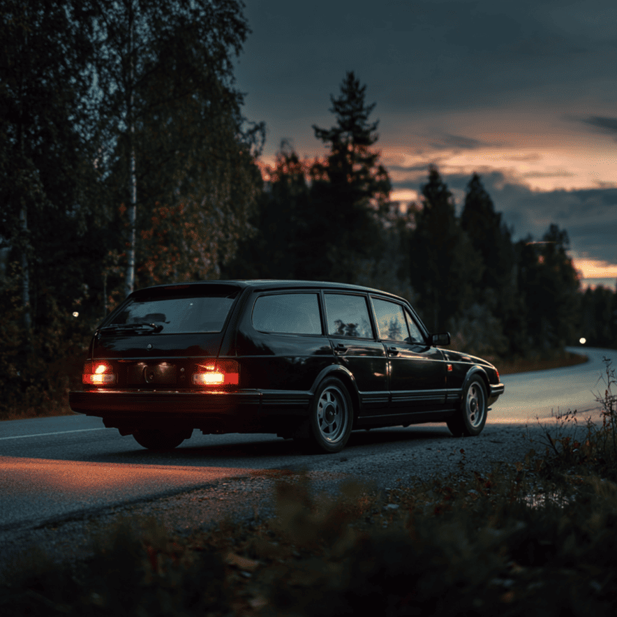 Saab 900 Combi Coupé showing its distinctive fastback design, now a cult icon