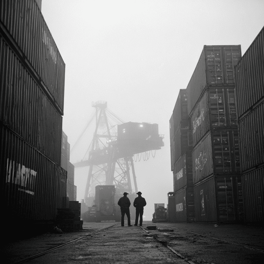 Empty 1971 Seattle coffee warehouse and missing cargo containers — Seattle Coffee Blackout supply-chain mystery
