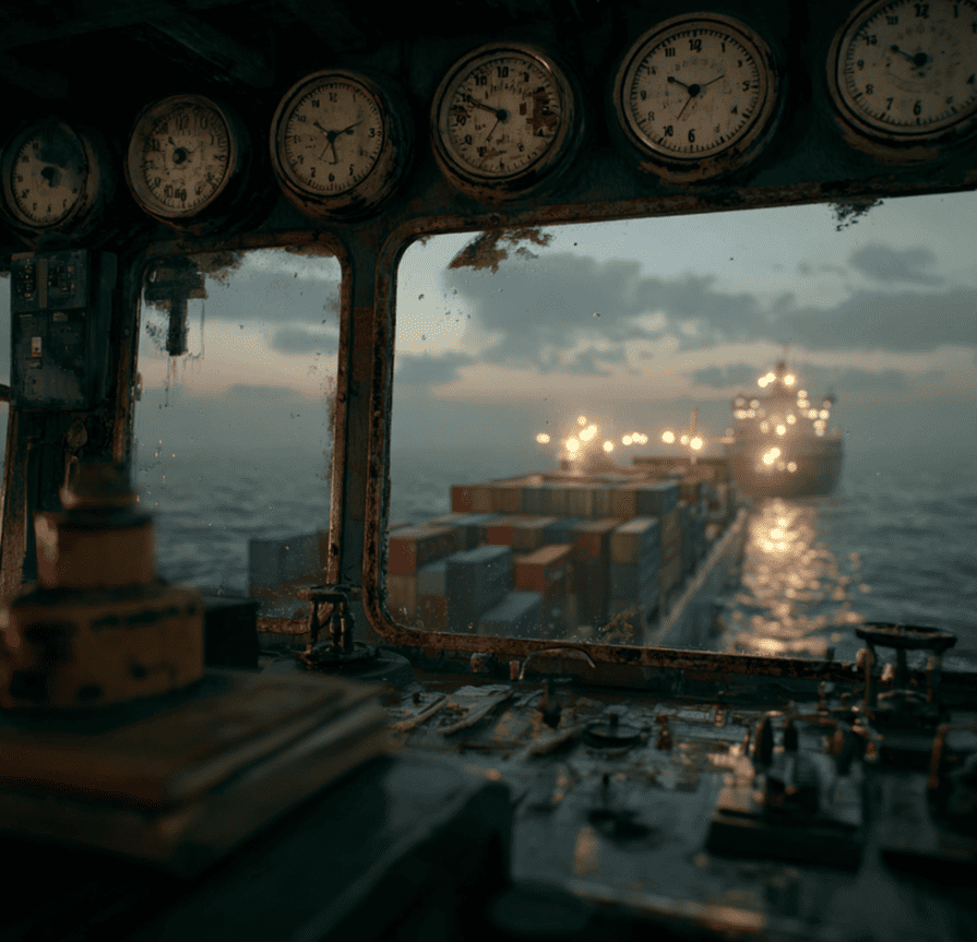 Abandoned cargo ship with all clocks frozen at identical time — maritime mystery