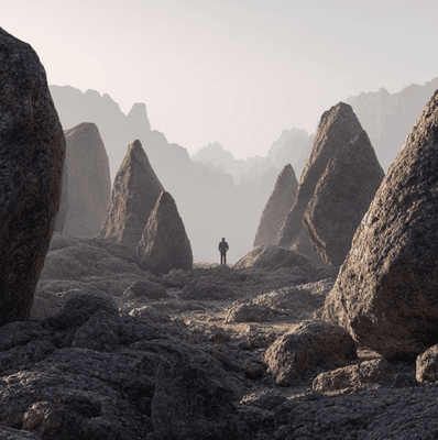 Jagged rock formation exhibiting natural acoustic dampening, known as a ‘quiet stone’ geological phenomenon