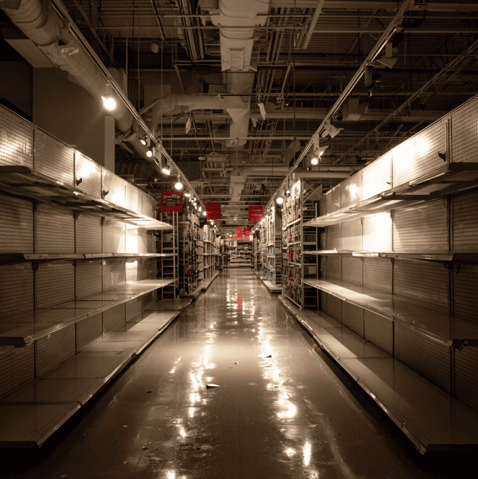 Abandoned Toys ‘R’ Us store representing the company’s bankruptcy and decline