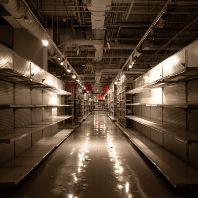 Abandoned Toys ‘R’ Us store representing the company’s bankruptcy and decline