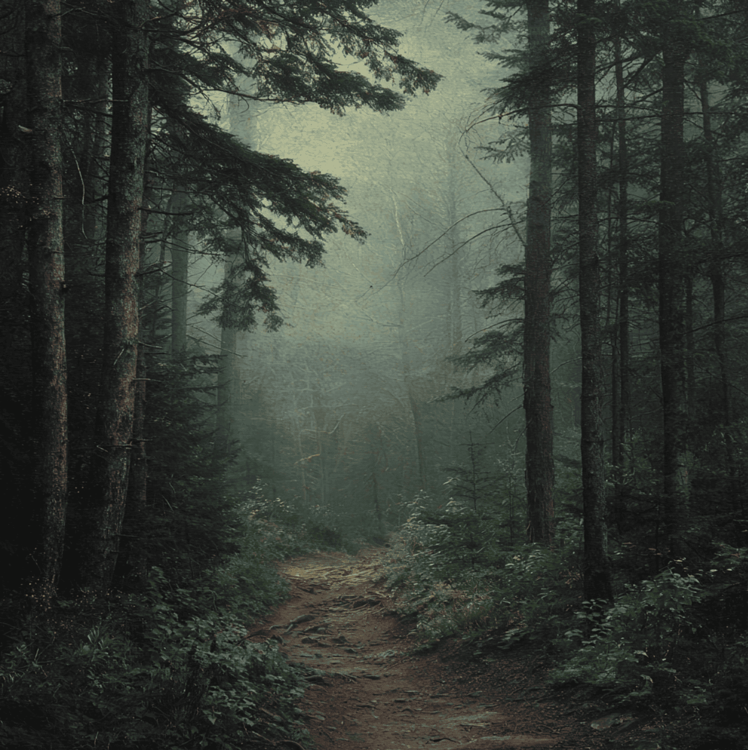 Foggy Adirondack forest trail where several hikers and hunters have vanished without a trace