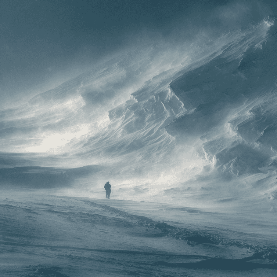 Humanoid silhouette carried by Yukon storm winds — Screaming Wind-Man cryptid sighting